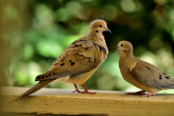 A Pair of Mourning Doves indulged in  romance 