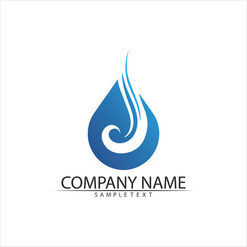 Water drop Logo Template vector blue