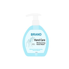 hand soap pump bottle packaging design.  Product container advertisement. 