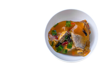 Frozen fish jelly dishes.
