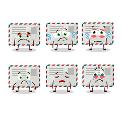 Envelope cartoon in character with sad expression