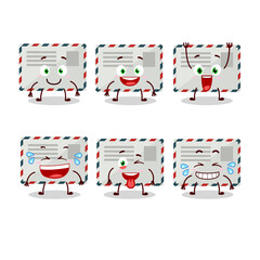Cartoon character of envelope with smile expression
