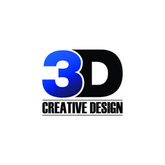 Letter 3D logo design vector. monogram logo vector illustration.