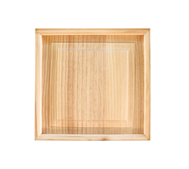 Wood texture frame in square patterns isolated on white background , clipping path