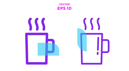 Drinking  Glass Line Icons Vectors, Glass Water Simple Icons symbol