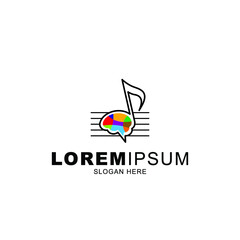 brain logo therapy with music icon