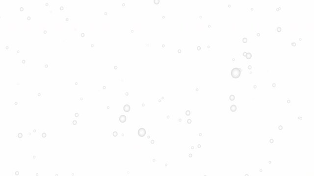 White bubbles with blurred it moving slowly on white background wiht 4k video.