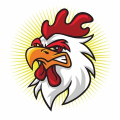 Angry Rooster Head Mascot Logo Premium Vector Cartoon Illustration © vectorfarmer