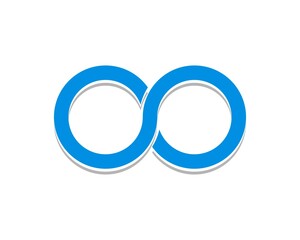 Blue infinity line logo