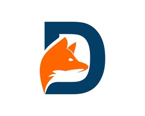 D letter with fox inside