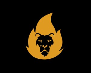 Lion face with gold hair