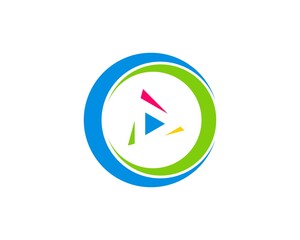 Double circle with play media button