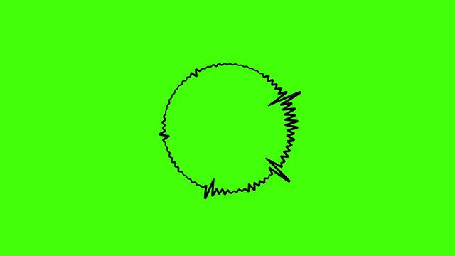 Sound wave isolated on green screen background. black color digital sound wave equalizer. Audio technology wave concept and design under the concept of green screen emphasize simplicity.