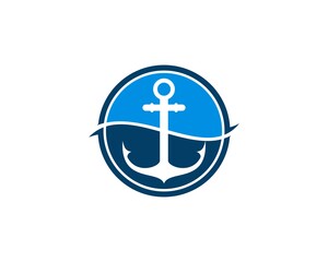 Anchor inside in the blue circle