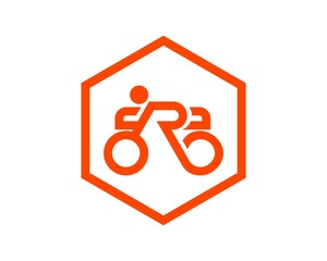 Hexagon shape with motorcycle inside