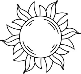 Sun Drawing Black and White