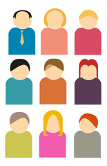 icon people head  vector drawing on a white background