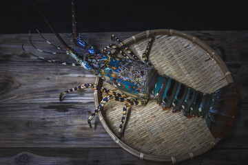 Lobster in the bamboo basket