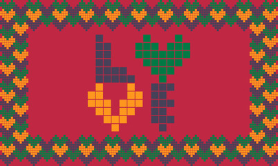 Love Pixel Art Pattern