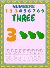 Preschool toddler math with pear design