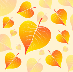 Seamless background from leaves, vector illustration.