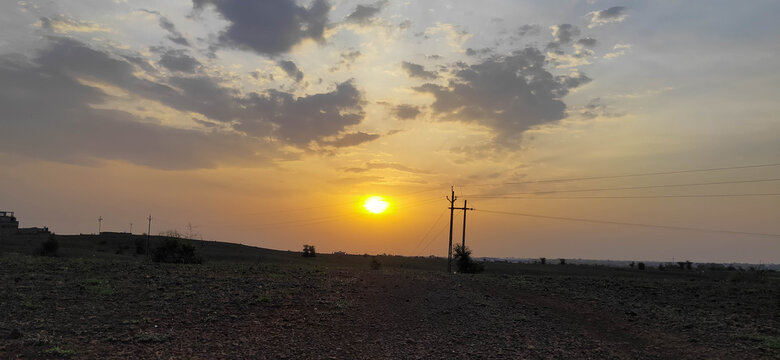 sunset in the city of temple, manasa