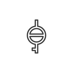 Demiagender with demigirl line icon. linear style sign for mobile concept and web design. Bigender outline vector icon. Symbol, logo illustration. Vector graphics