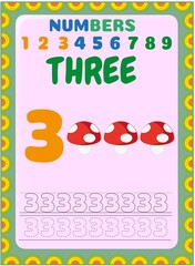 Preschool toddler math with mushroom design