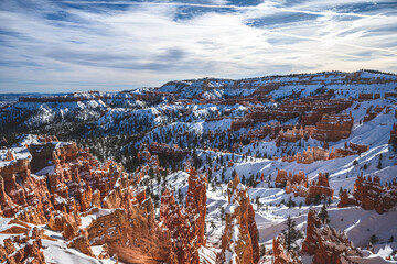 Covered by snow at Bryce Canyon National Park