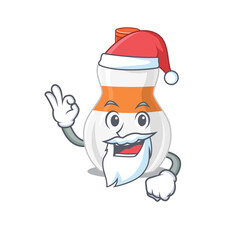 cartoon character of body lotion Santa with cute ok finger