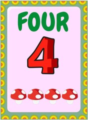 Preschool toddler math with mushroom design
