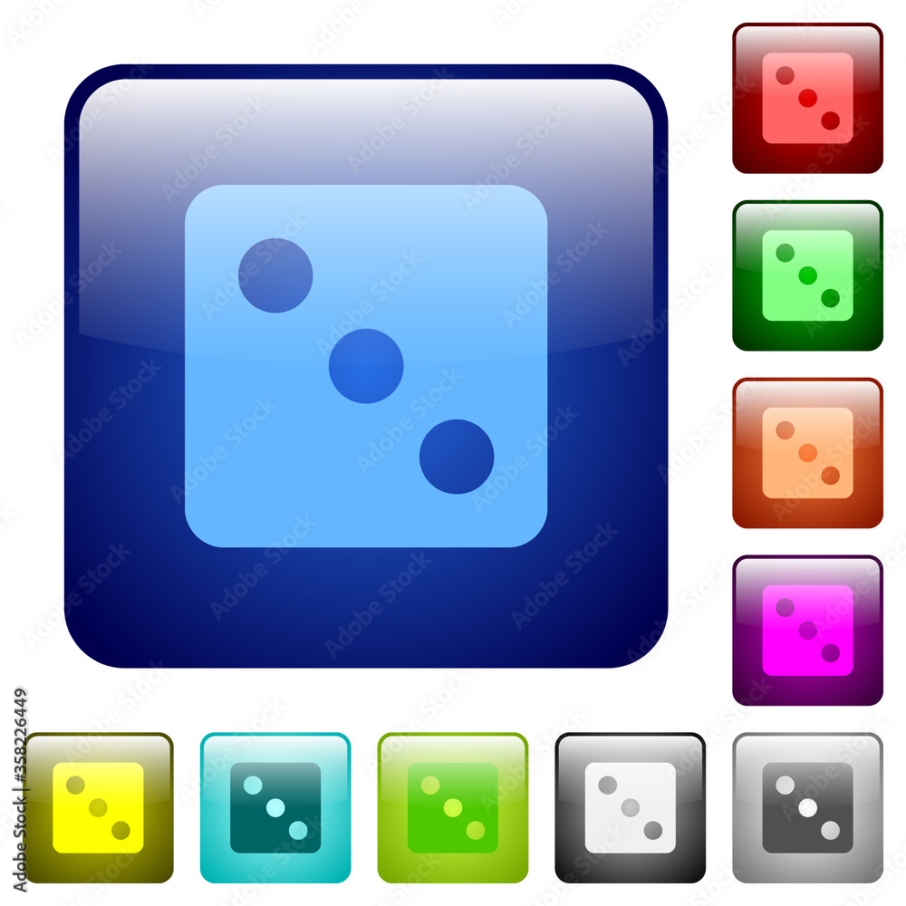 Aufkleber dice three color square buttons