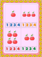 Preschool toddler math with cherry design