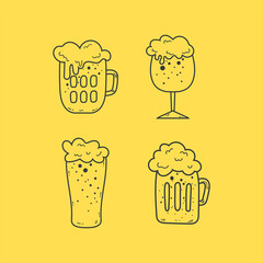 doodle design beer glass & mug collection