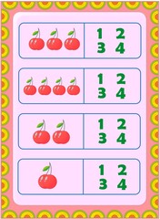 Preschool toddler math with cherry design
