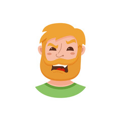 Beard men facial expression