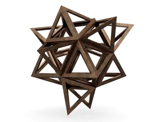 Hexaedron apotetmimenon Epirmenon Cenon, Leonardo da Vinci, illustration for the Divina Proportione book page 217.