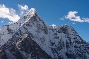 Ama Dablam mountain peak, most famous peak in Everest region, Himalaya mountains range, Nepal
