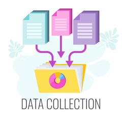 Data Collection Icon. Market research. Flat vector illustration.
