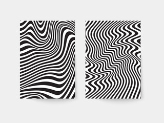 Template for booklet, flyer, brochure or poster in optical illusion style