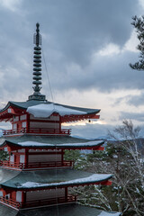 Chureito Pagoda in Fujiyoshida, Japan.