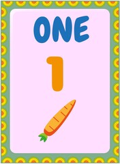 Preschool and toddler math with carrot design