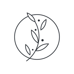 Ornamental, Floral Hipster Logo Design Template.