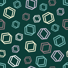 Vector green geometrical hexagon seamless pattern background. Perfect for wallpaper, packaging and scrapbooking projects.