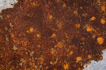 Close-up of rust on zinc
