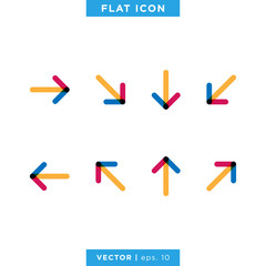 Set of Arrow Icon Vector Design Template. Editable stroke