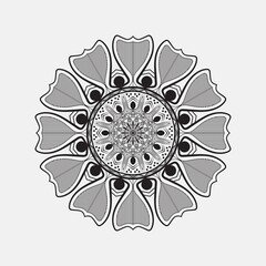 Luxury mandala background design white and black color.