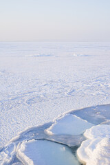 frozen lake in winter