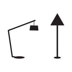 Obraz premium Landscape path lights for patio, deck & yard. Outdoor garden lighting. Vector flat icon set.Uses for web and print