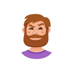 Beard men facial expression